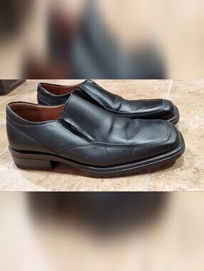 GBX Men's Black Leather Slip-On Loafers